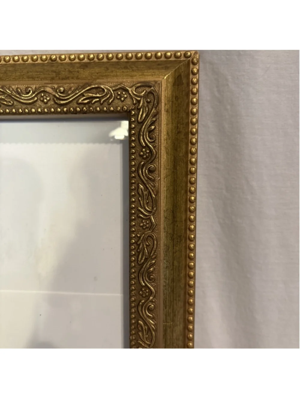 Vtg Ornate Rectangular Carved Gilt Wall Wood Golf Leaf Frame Hollywood 1169